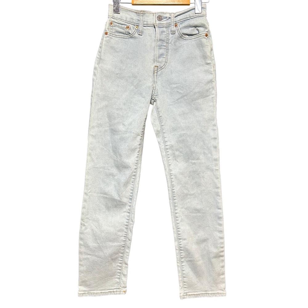 LEVI’S Wedgie Straight Light Blue Wash Button Fly Mom Jeans Grunge 90s